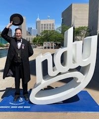 Robert Brugler as Abraham Lincoln in Indianapolis, Indiana